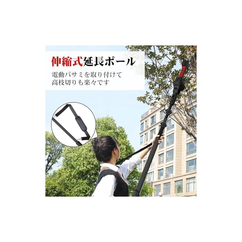 電動剪定バサミの延長ポール 高枝切り延長ポール