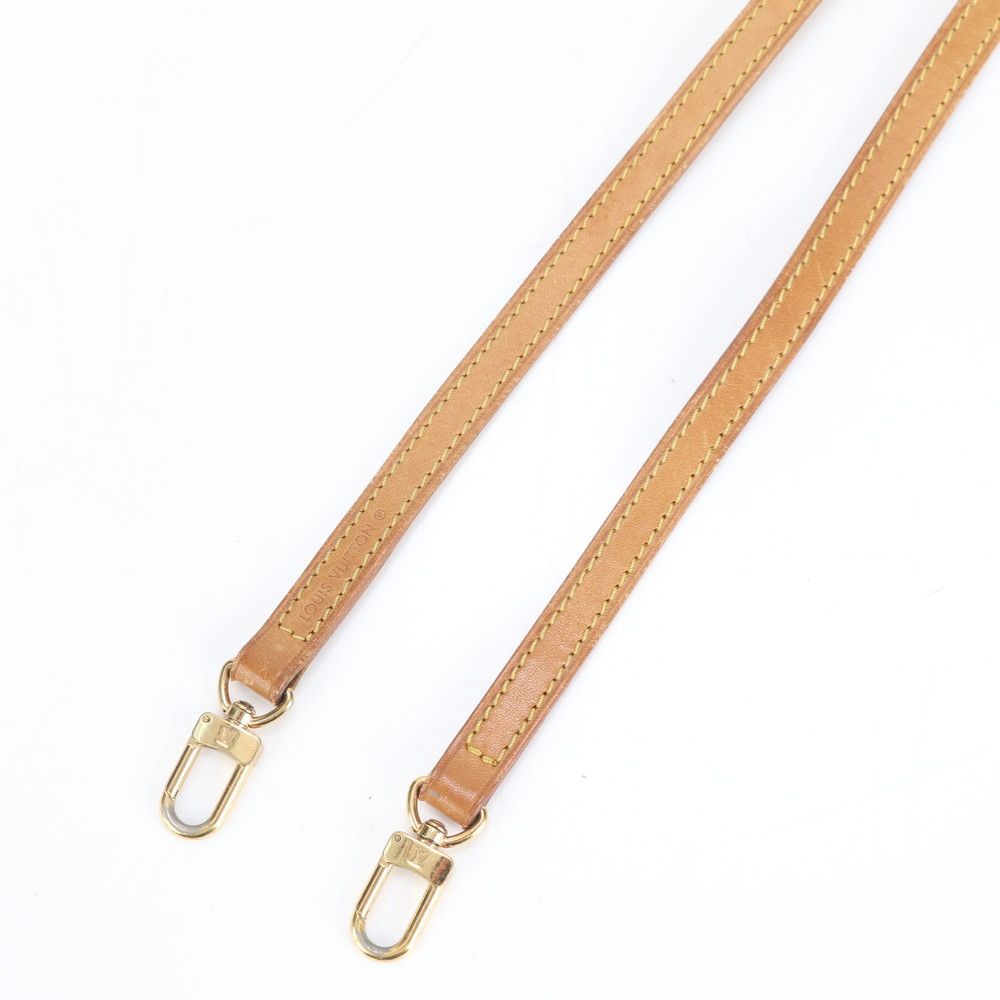 ルイヴィトン レザー ショルダーストラップ ヌメ革 斜め掛け 肩掛け バッグ ブラウン 茶色 ゴールド 金具 レディース ERE CS5-2