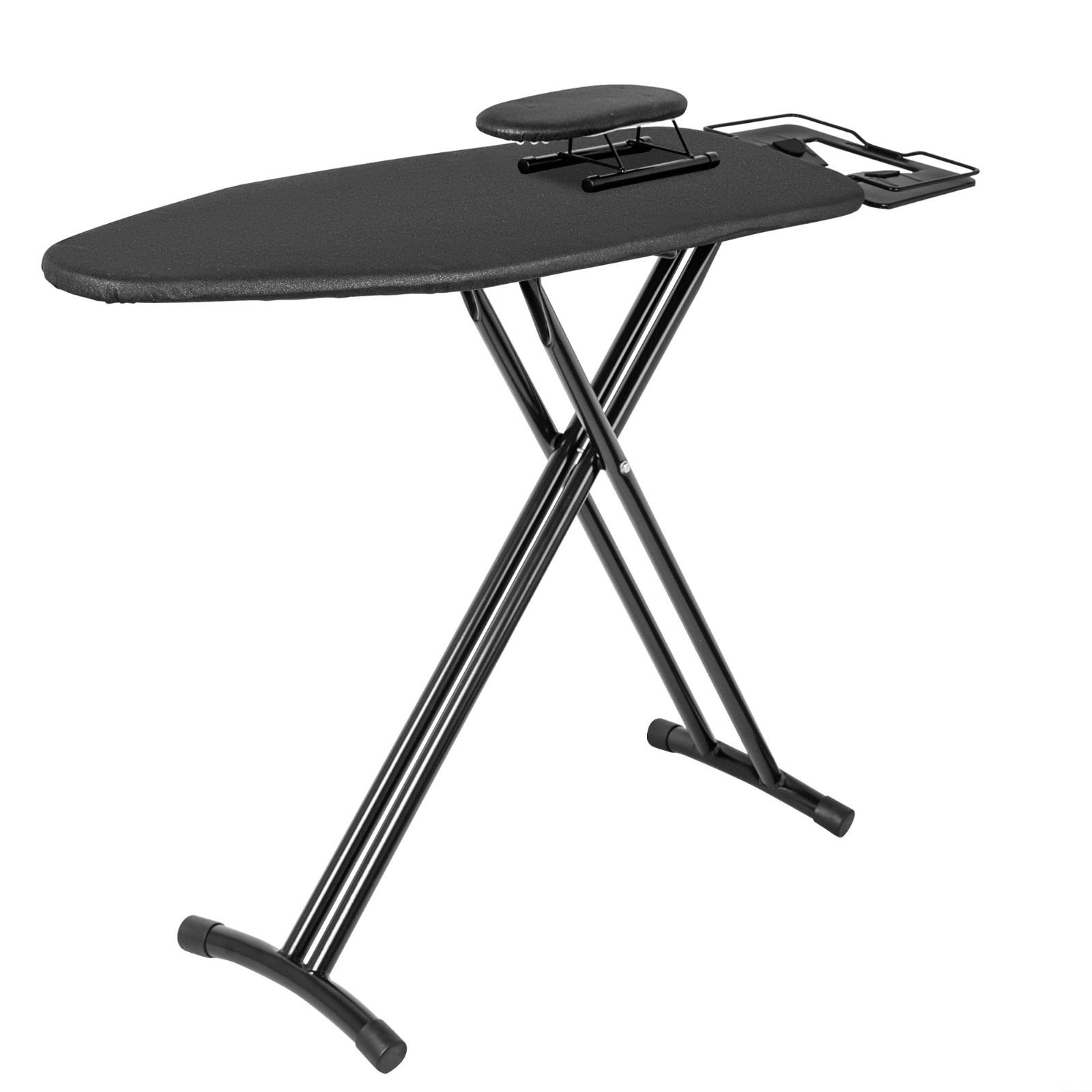 商品 幅110×奥行30× アイロン台 軽くて丈夫 アイロン置台付き 舟型 高さ 61-79 cm 仕上げ馬付き アイロニングボード 折りたたみ 高さ調整 ブラック 6段階 多機能アイロン台 スタンド式 BQKOZFIN
