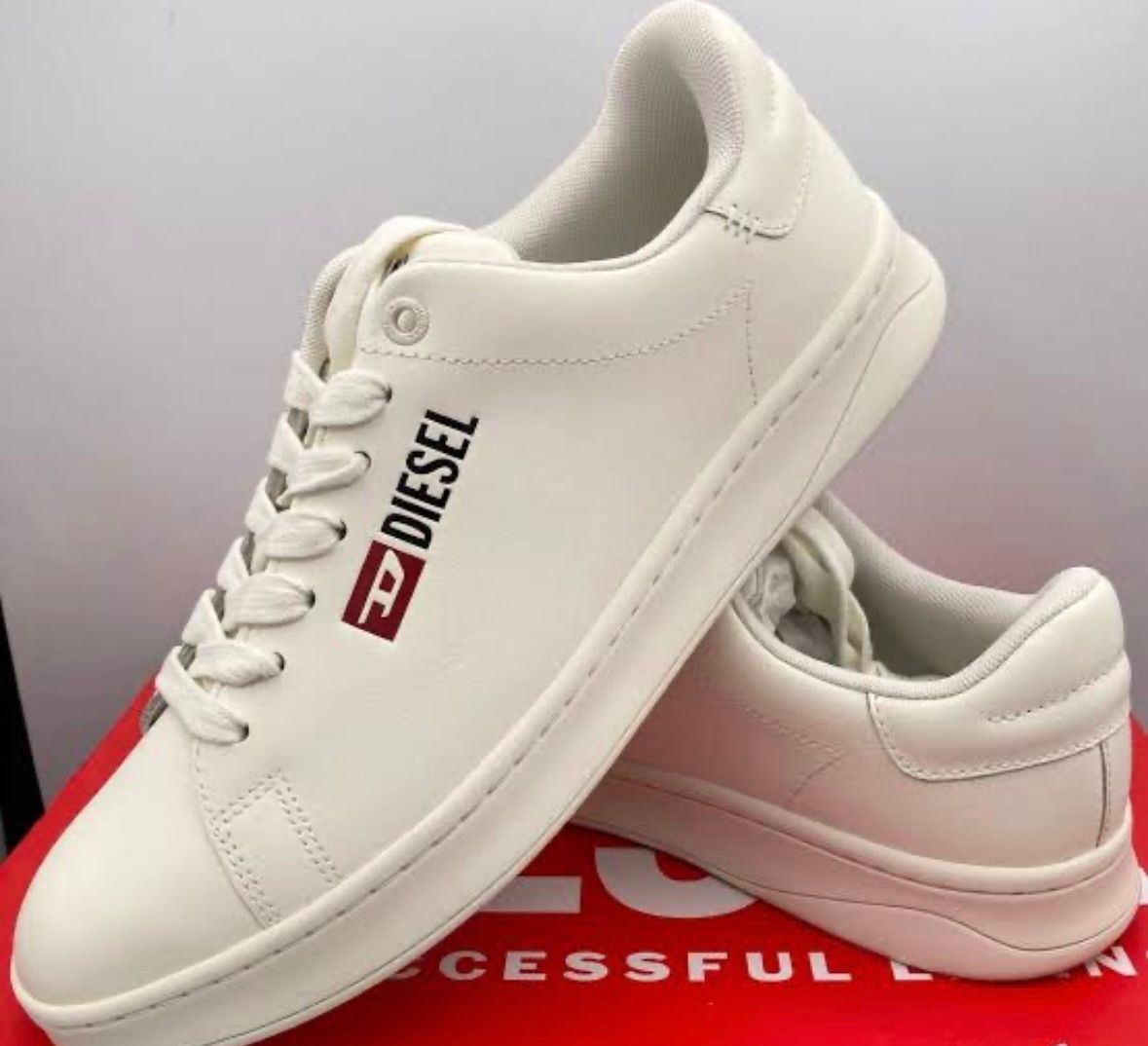 DIESEL S-ATHENE LOW W ホワイト 本革 レザースニーカー レディース