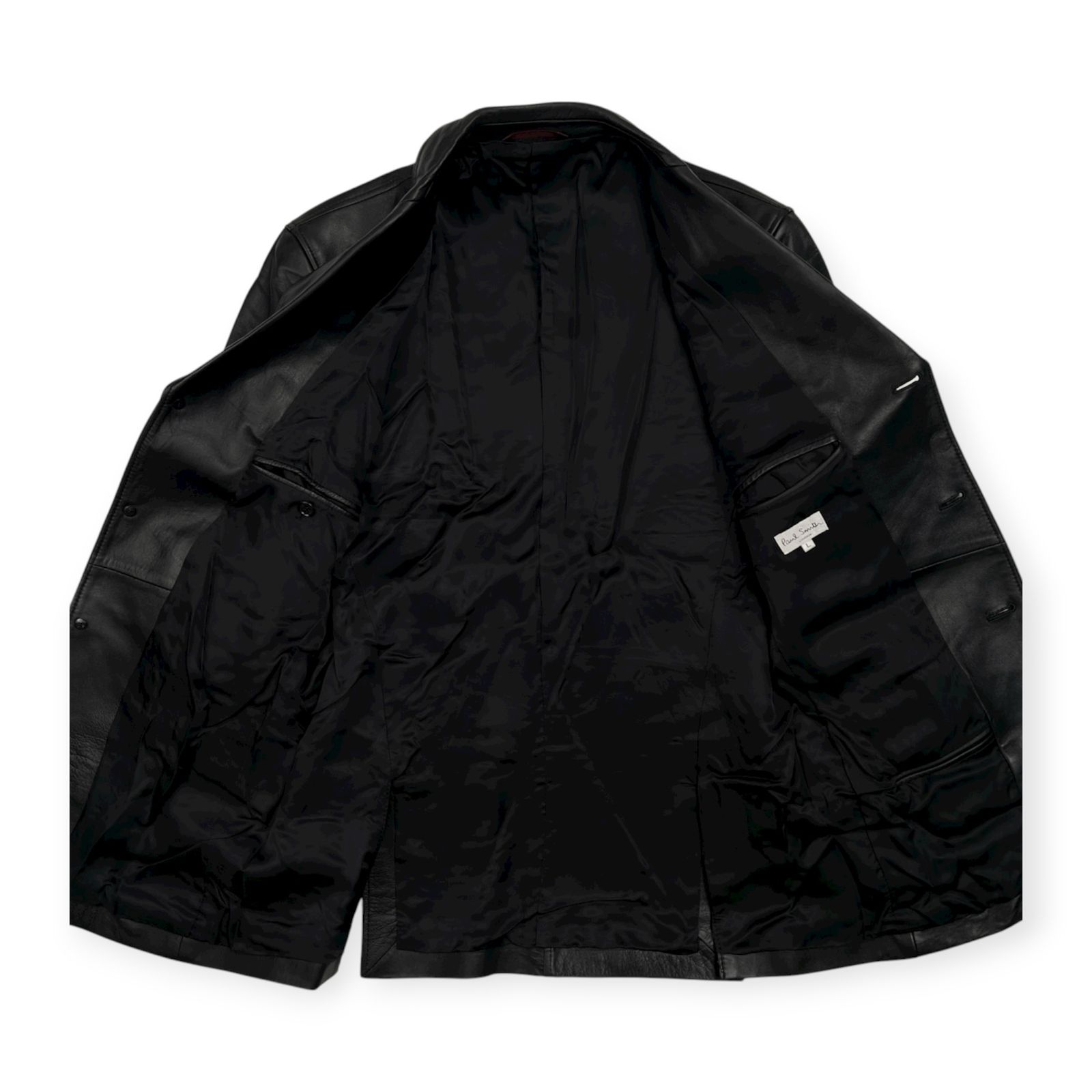 希少L / Paul Smith ポールスミス LONDON 本切羽 ラムレザー 3B 