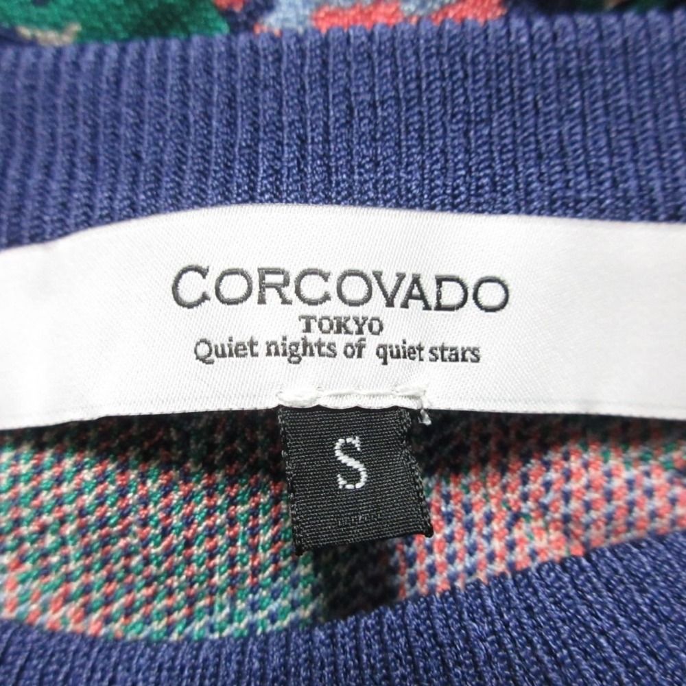 完売品⭐︎コルコバードの花柄ワンピース 美品 CORCOVADO コルコバード 花柄 ひざ下丈 半袖 ストレッチ フラワー