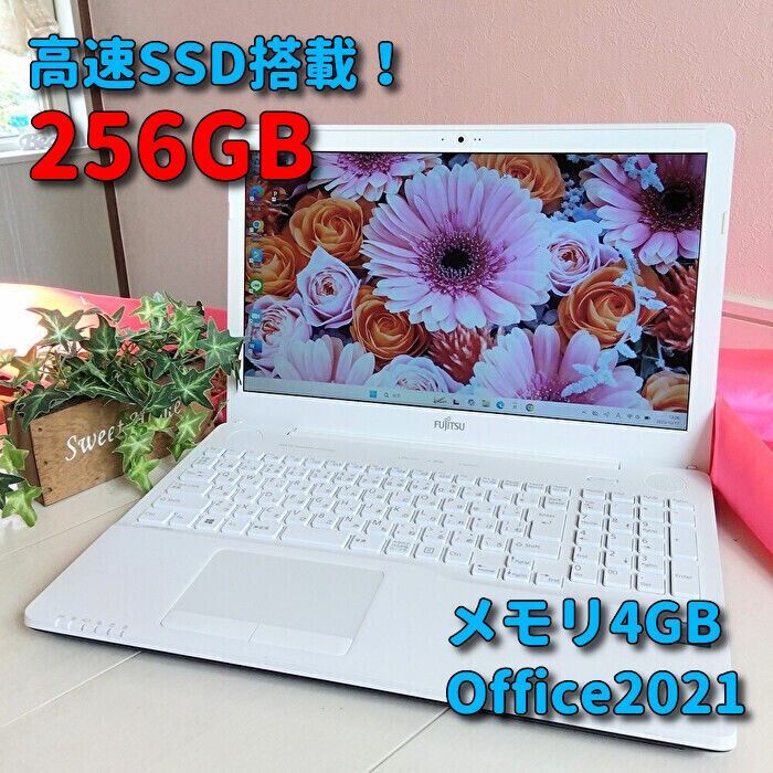 Windows11 SSD 富士通ノートパソコン カメラ＆Office付きPC 61