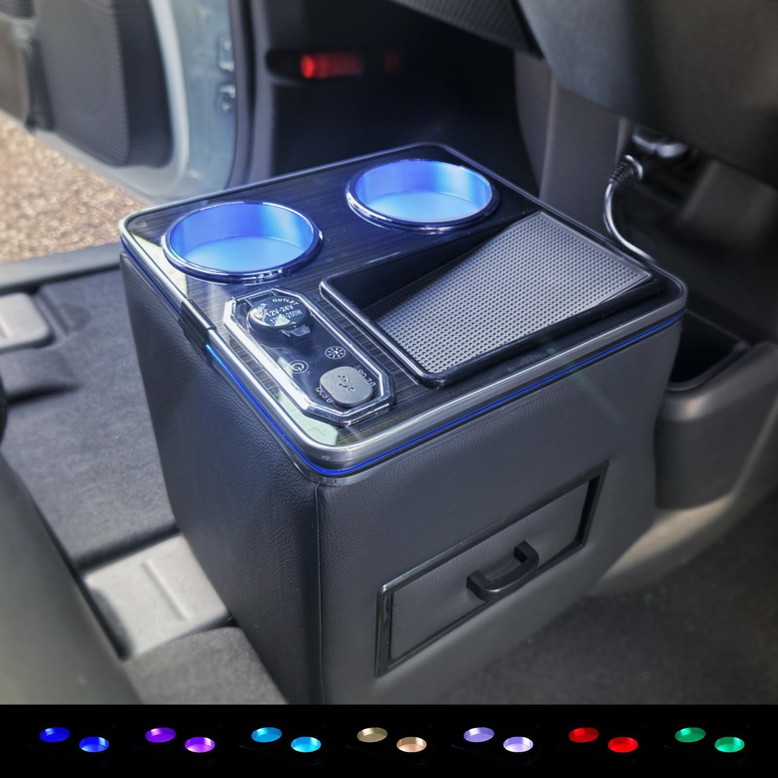 CEMOFE N-BOX JF5 コンソールボックス ドリンクホルダー JF6 センターコンソール 7色変換 明るさ調整 Type-C QC3.0 USBポート付き 小物入れ N-BOX N-BOXカスタム JF5 JF6 2025 令和5 年10月～