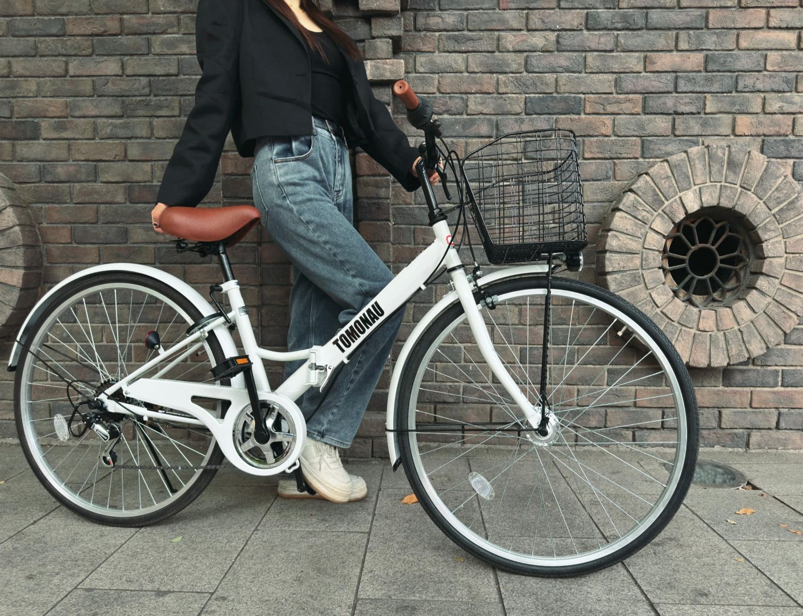 TOMONAU シティサイクル ママチャリ 折り畳み自転車 26インチ 6段変速 