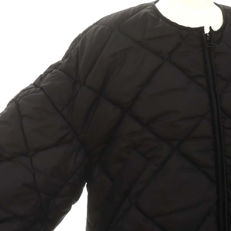 エンフォルド ENFOLD 23AW SATIN QUILTED JACKET キルティングジャケット 中綿ジャケット ノーカラー ジップアップ 36  黒 ブラック /ES □OS - メルカリ