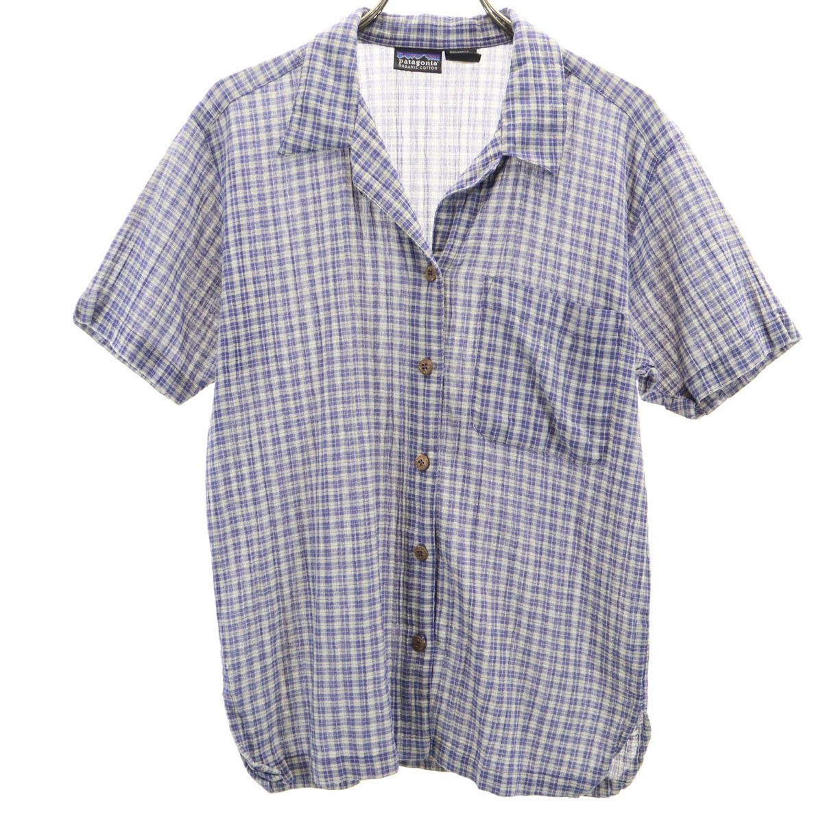 PATAGONIA ヘンプ100% 半袖 オープンカラーシャツ グレンチェック PATAGONIA ヘンプ100% 半袖 オープンカラーシャツ グレン