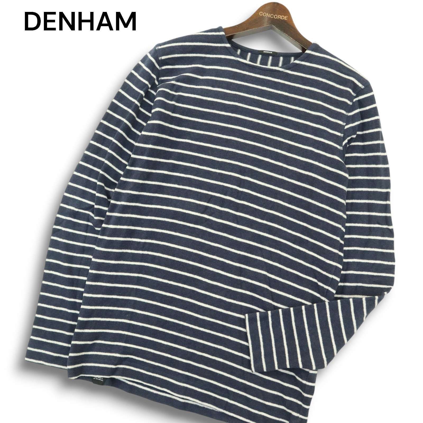 DENHAM デンハム 秋冬 ハサミ ロゴ☆ 切替 ボーダー ニット セーター 