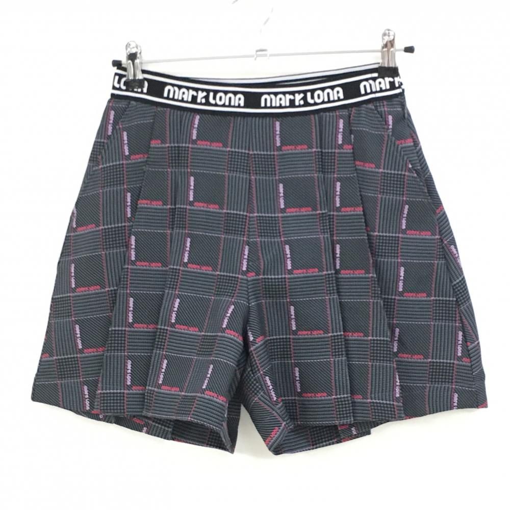 価格 超 マークアンドロナ キュロットスカート ダークグレー×ピンク レディース 36 S ゴルフウェア モデル MARK＆LONA