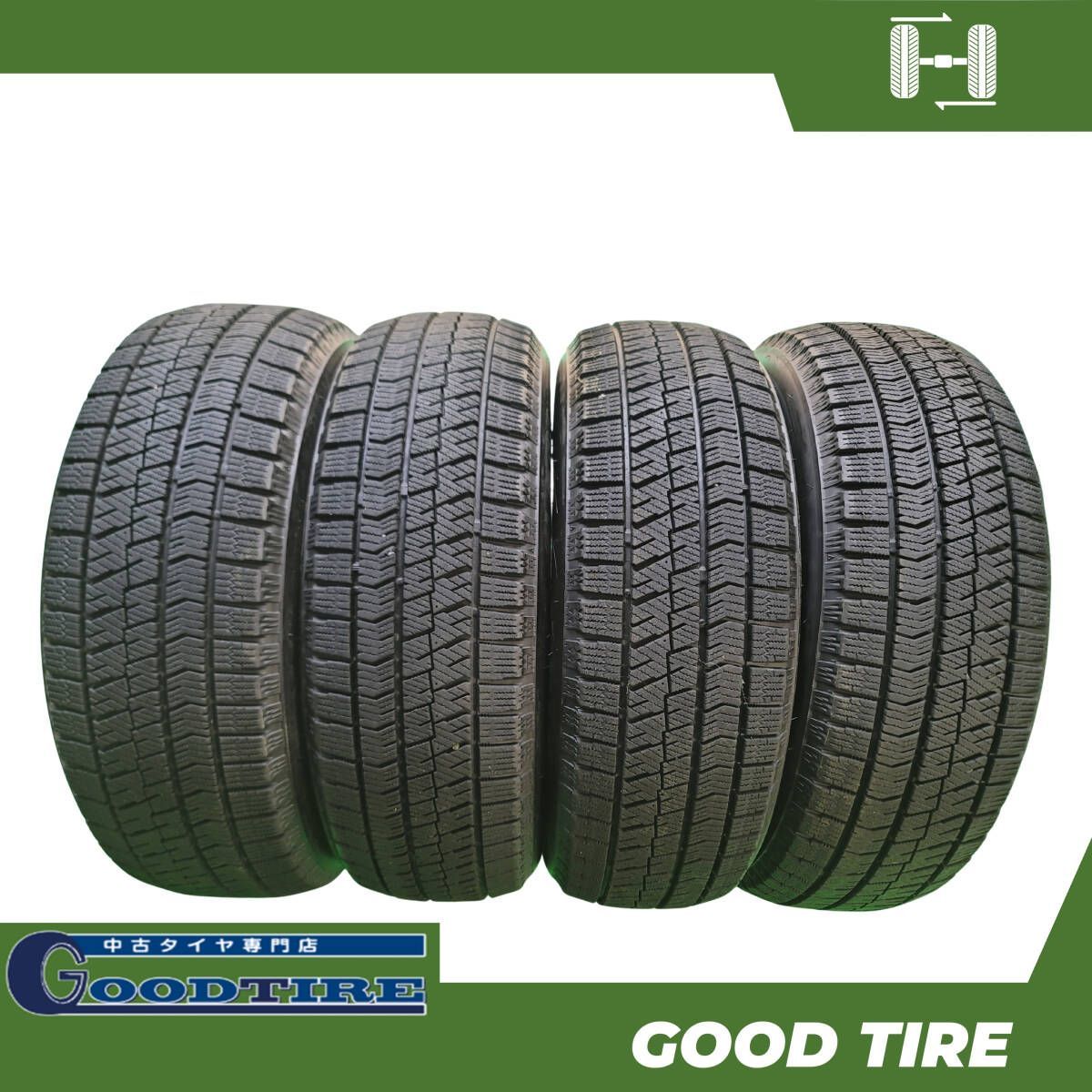 185 60R15 ブリヂストン BLIZZAK VRX2 4本 2021年×3 製 8分山 タイヤ アクア フィット シエンタ 6965