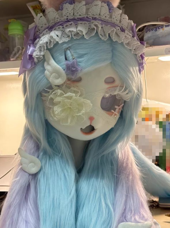 着ぐるみヘッド kigurumi NO.33 青 うさぎ ファースーツ 全頭ヘッド ケモノ マスク ぬいぐるみ コスプレ コスチューム