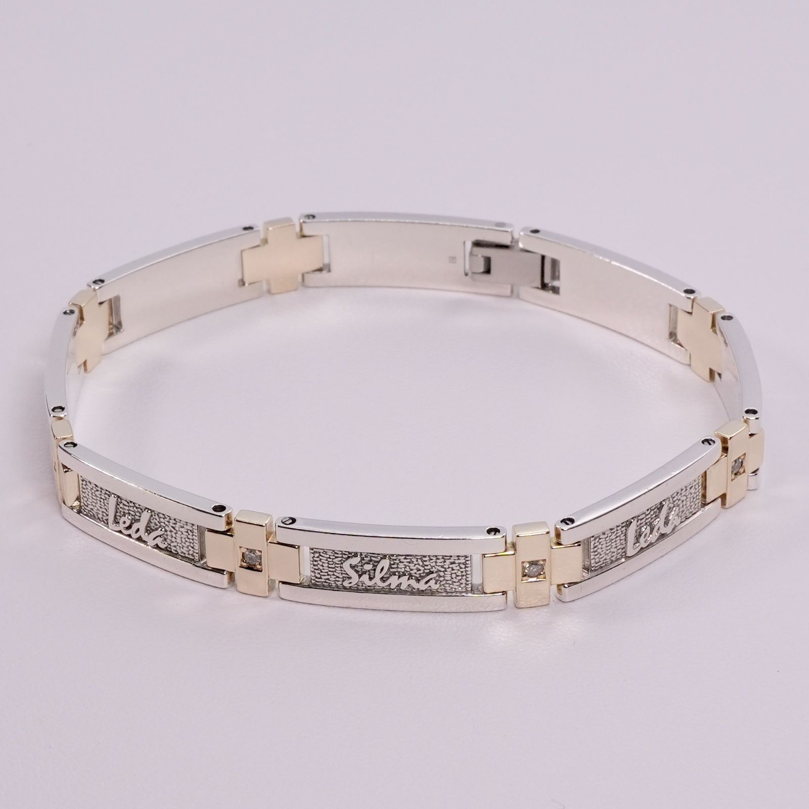 極美品 レダシルマ コンビ ダイヤモンド ブレスレット/24-5886S