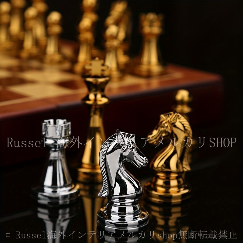 (輸入品)美品のチェスセット チェスセット エレガント 駒 亜鉛合金製 折り畳み 収納 おしゃれ 盤