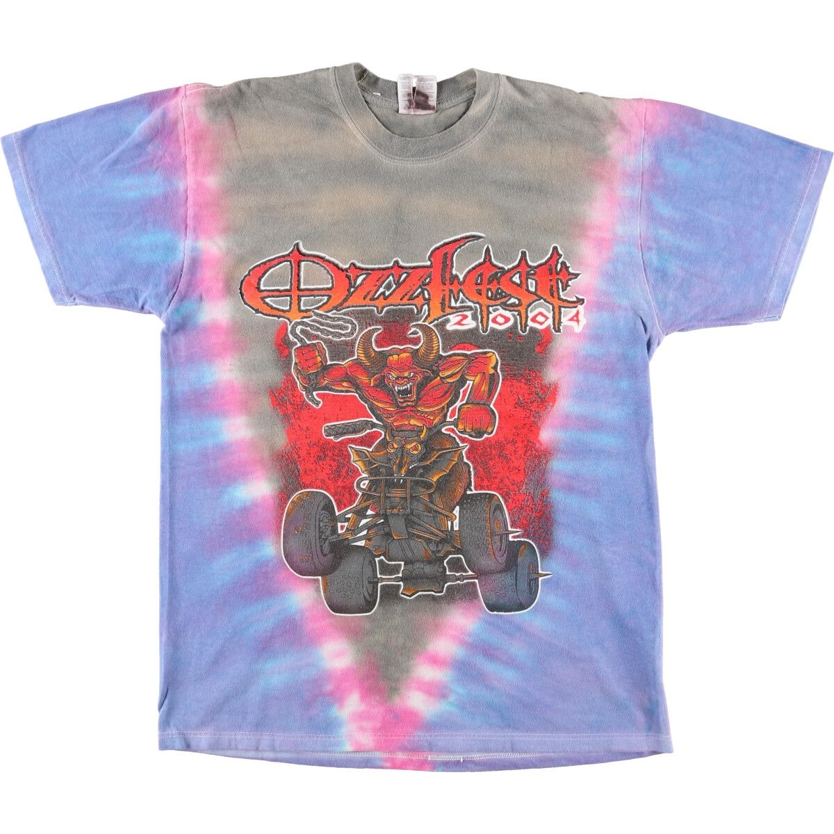 古着 00年代 ジャージーズ Jerzees OZZFEST2002 オズフェスト 2004 タイダイ柄 両面プリント バンドTシャツ バンT メンズL/evb002182