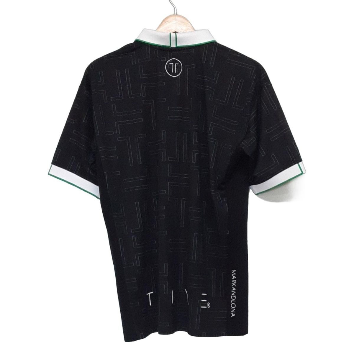 MARK-LONA マークアンドロナ 半袖ポロシャツ サイズ44 L メンズ - 黒×グリーン×マルチ スカル