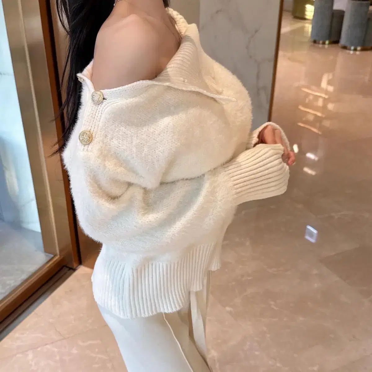 アメリ タートルネックニット オフショルダ— ニット ツーウェイニット リーU