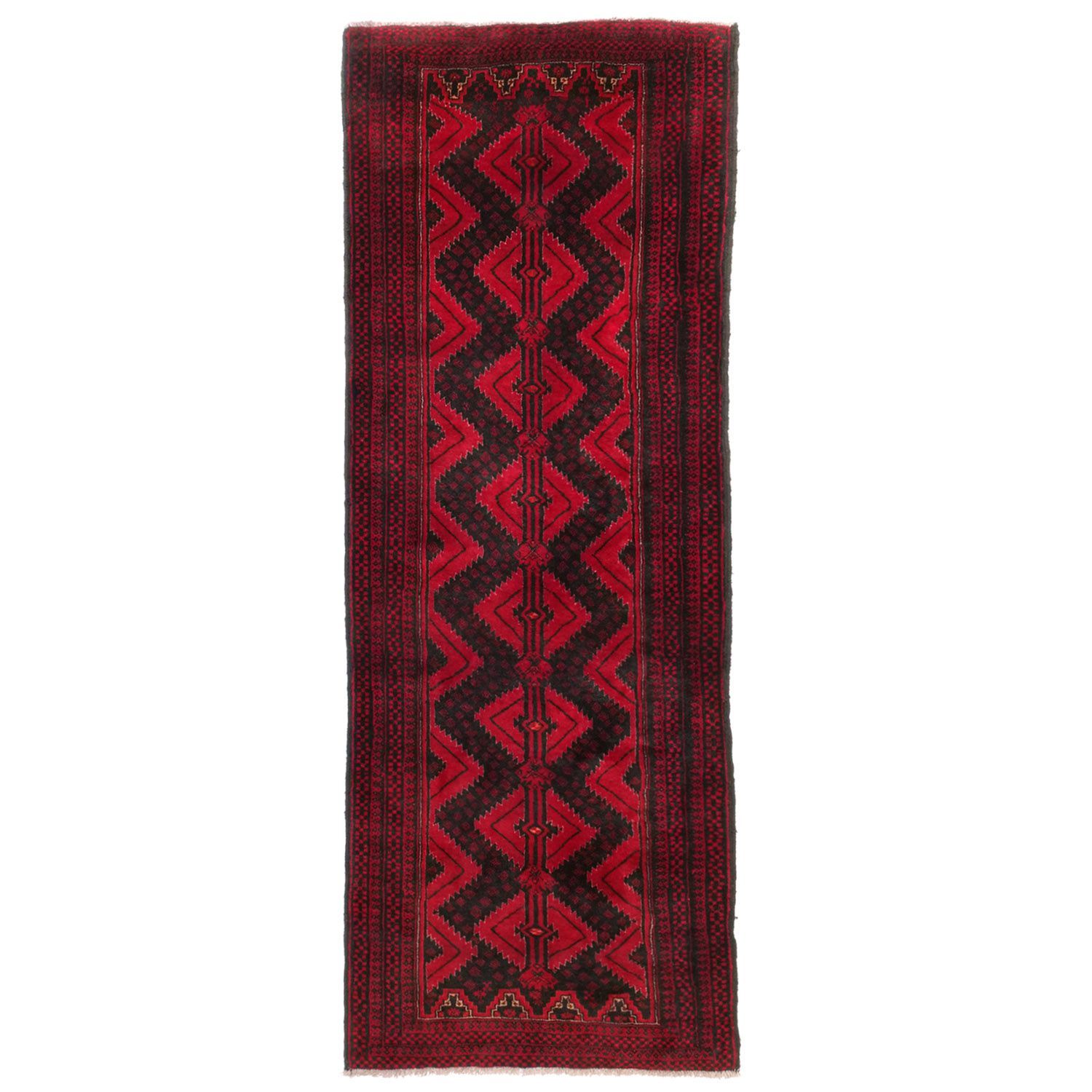 トルバトヘイダリエ 1970年代 2530×900mm セミアンティーク ダイヤモンドモチーフ 手織り - carpet-アンティークペルシャ絨毯 ヴィンテージラグ専門店 送料無料