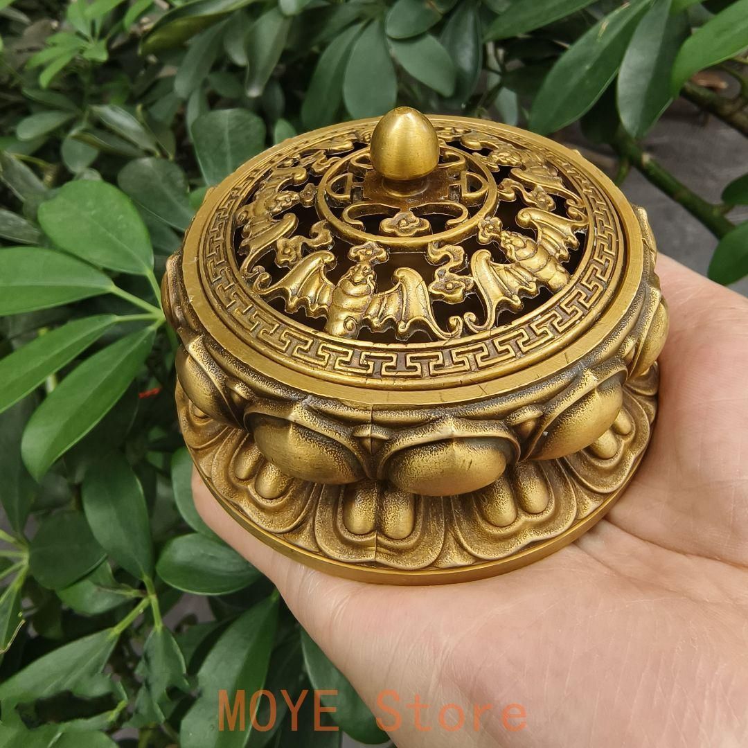 銅器 香炉 手に蓮華蓮蓬香炉 茶道香炉 工芸品 置物 銅器 香炉 蓮華香炉 禅意薫香炉 茶道沈香炉 香道具 装飾品 工芸