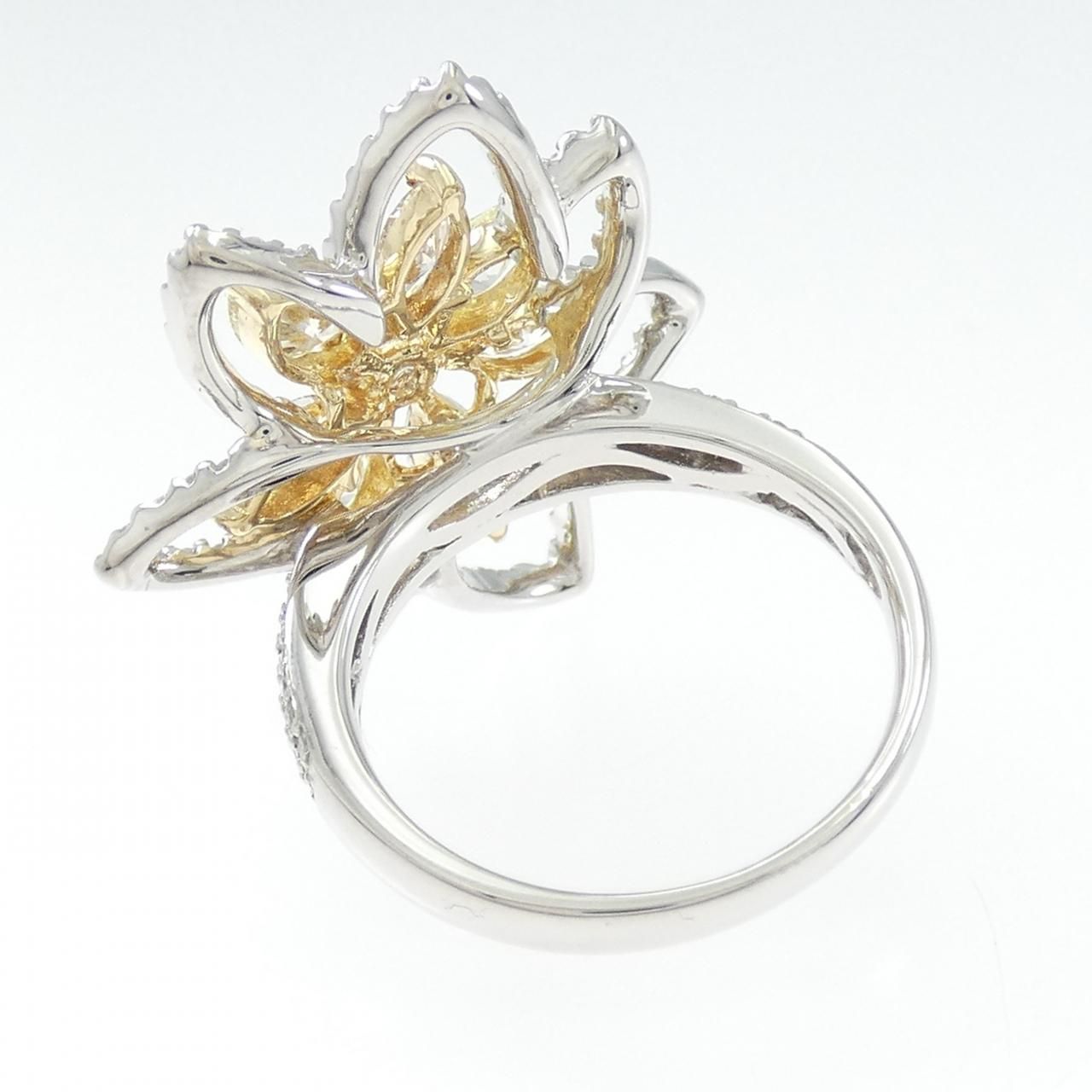 K18WG/K18YG フラワー ダイヤモンド リング 2.30CT - メルカリ