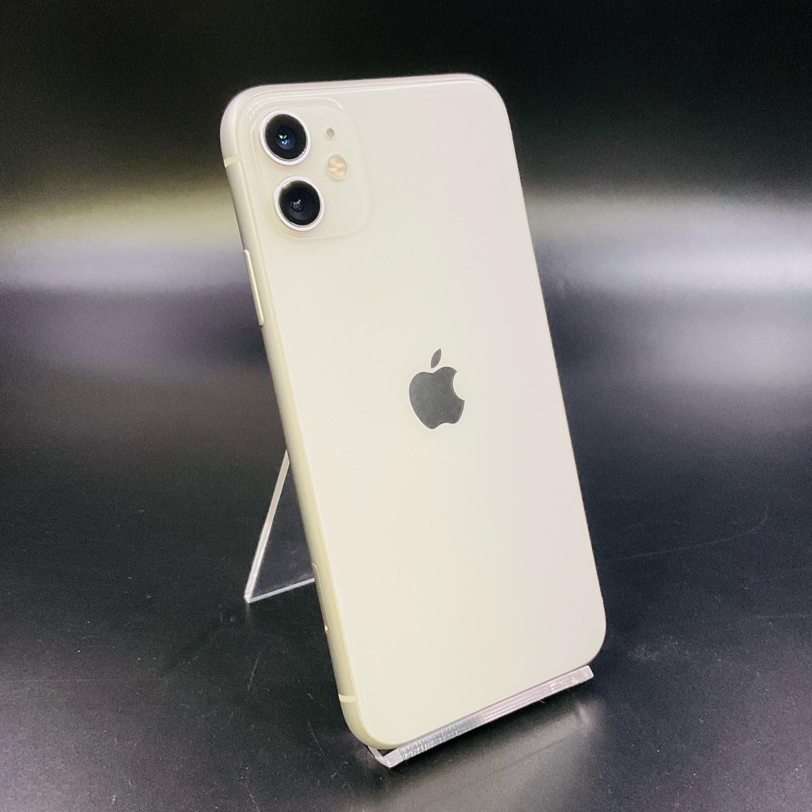 【全額返金保証】【最速発送】Apple iPhone 11 64GB ホワイト au 白ロム 動作確認済 91.1%