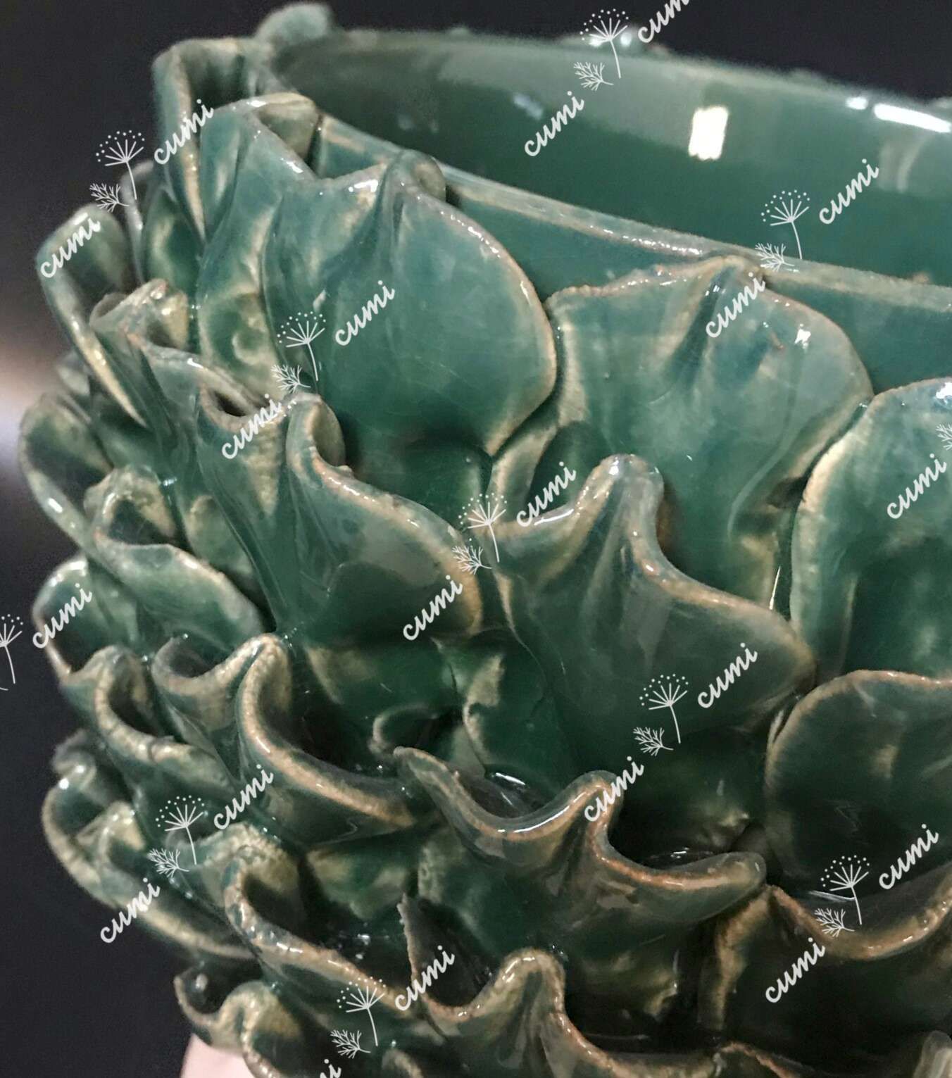 N 0069 アメリカ 6号 豪華 感 蓮の花 窯変 植木鉢 室内 陶器鉢 多肉 植物 鉢植え インテリア プレゼント 海外 盆栽 プランター デザイン 観葉植物