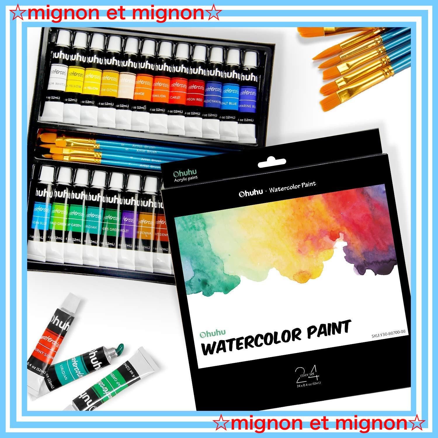 アクリル 絵の具 78点 セット 48色 12ml 画材 木製 イーゼル Ohuhu