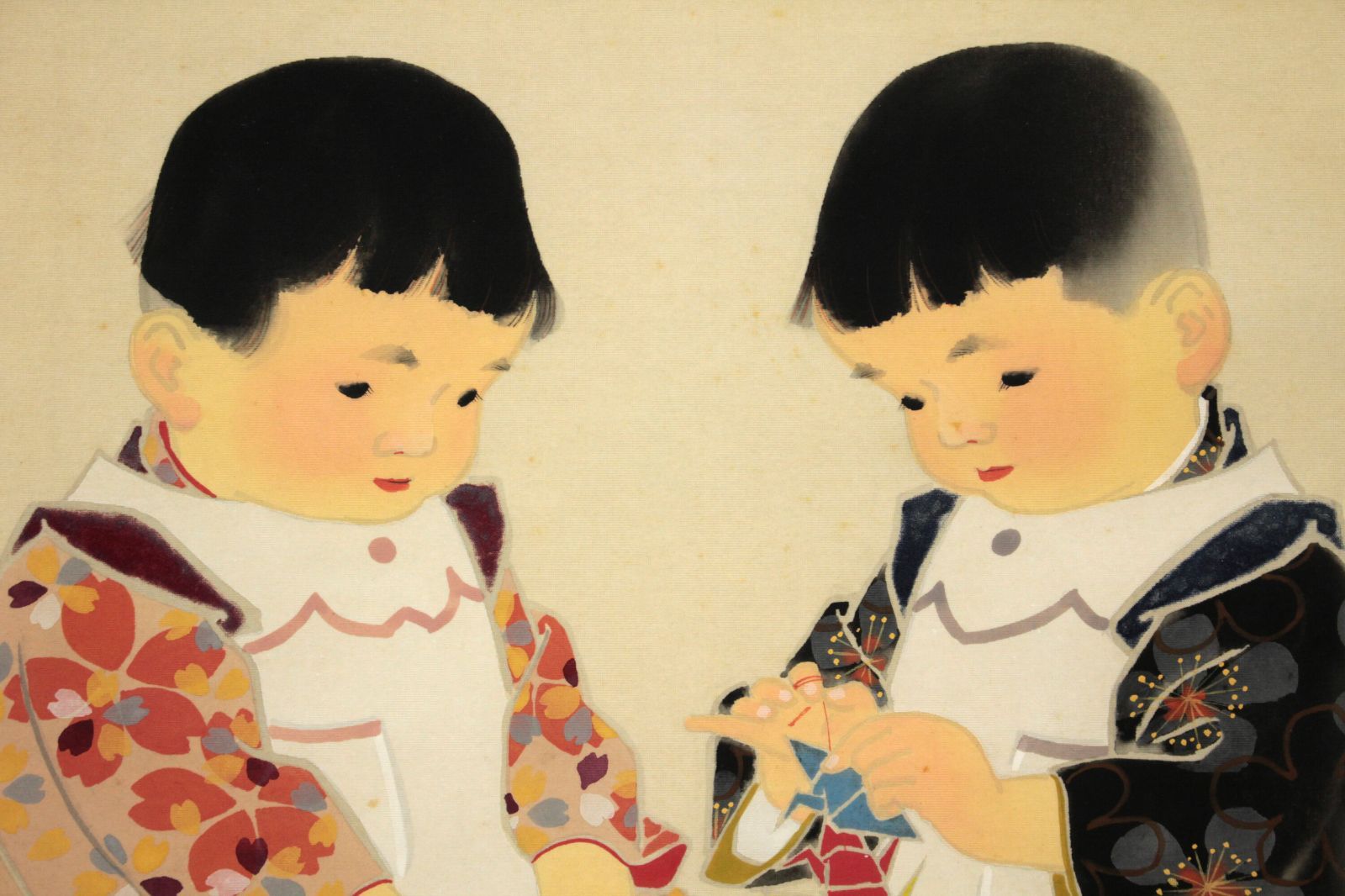 田中針水 「赤子」 日本画 絵画 田中針水 「折り紙」 日本画 絵画の通販 by 北海道画廊｜ラクマ