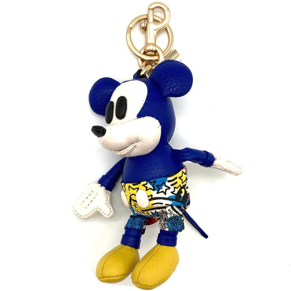 コーチ COACH ディズニー キース ヘリング ミッキーマウス バッグ チャーム C7117 ブルー キーホルダー