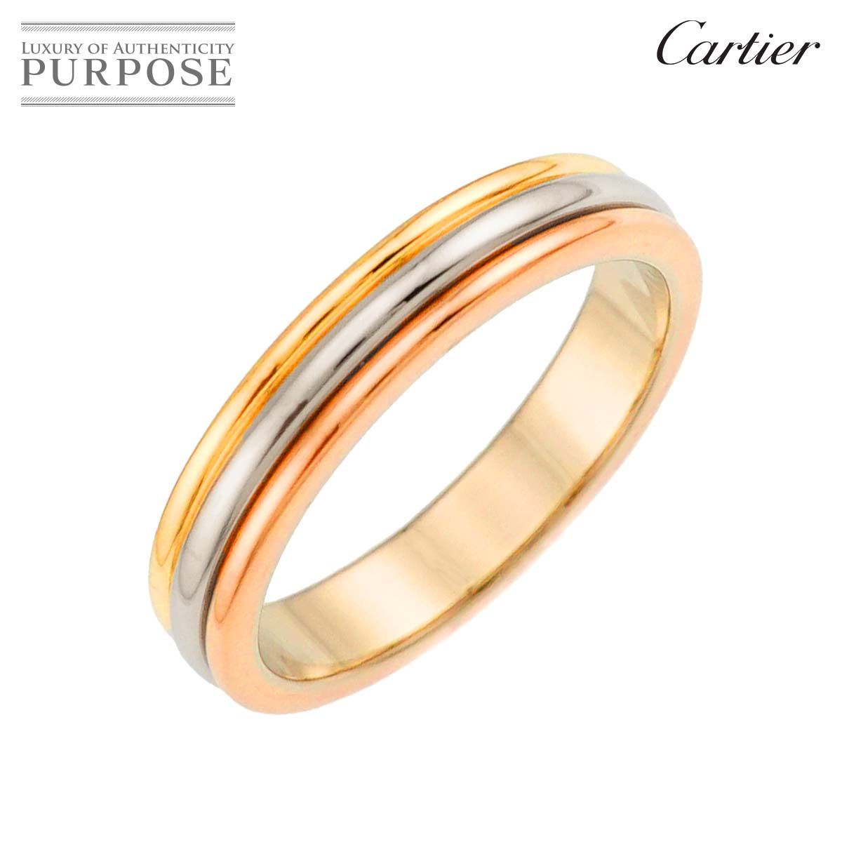 【国産】 カルティエ Cartier PG WG YG K18 リング #49 ヴァンドーム アクセサリー