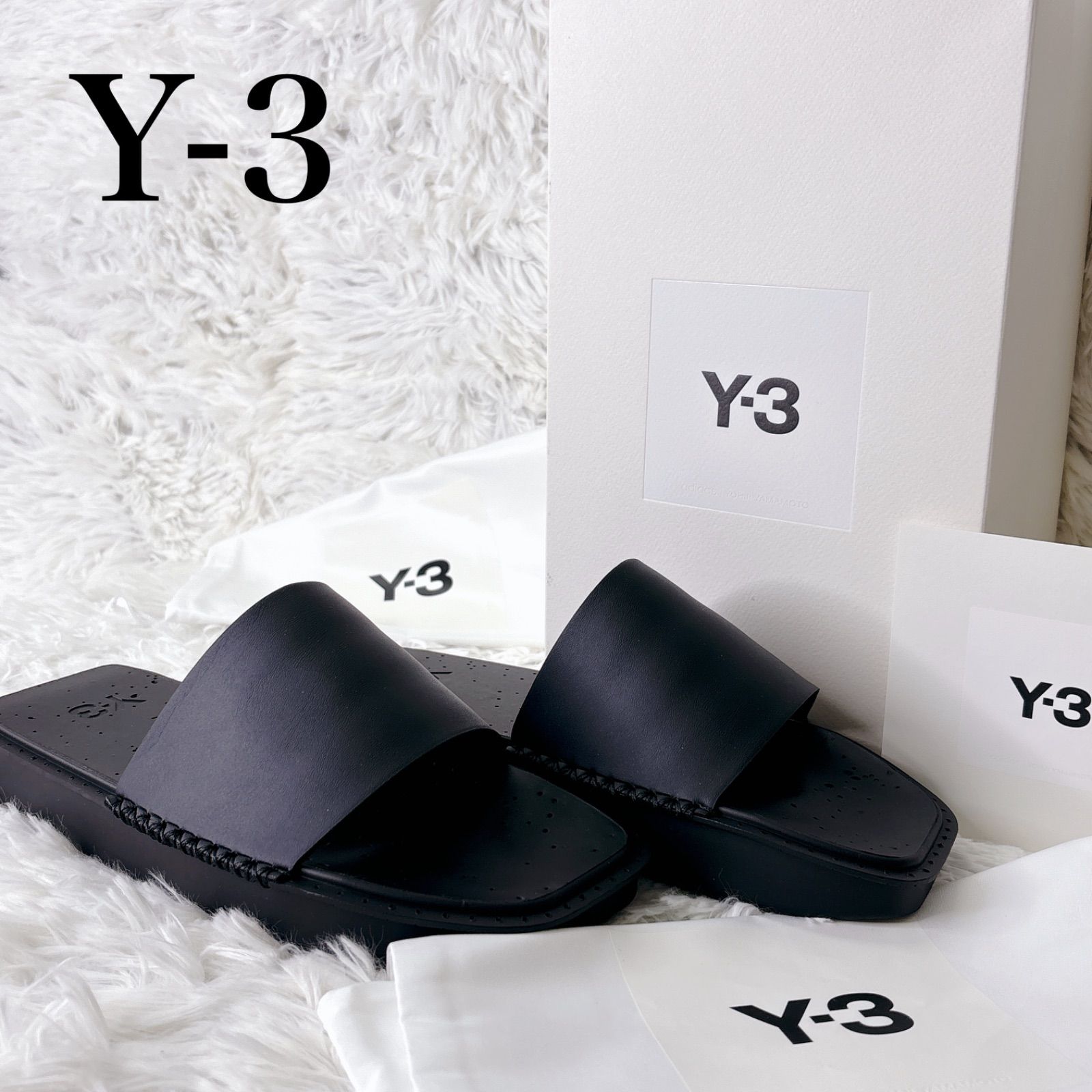 Y-3 ブラック　24.5㎝　新品未使用　シャワーサンダル　スライドサンダル 新品 Y-3 ブラック ビーチサンダル スライドサンダル シャワー
