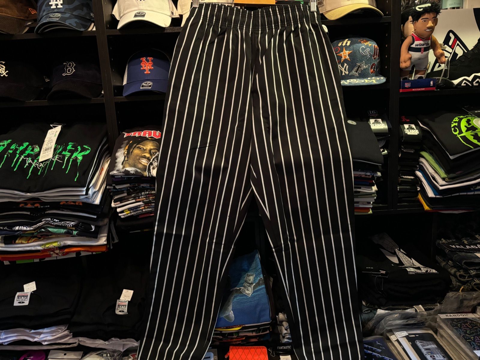 Cookman シェフパンツ Chef Pants Stripe Black Lサイズ