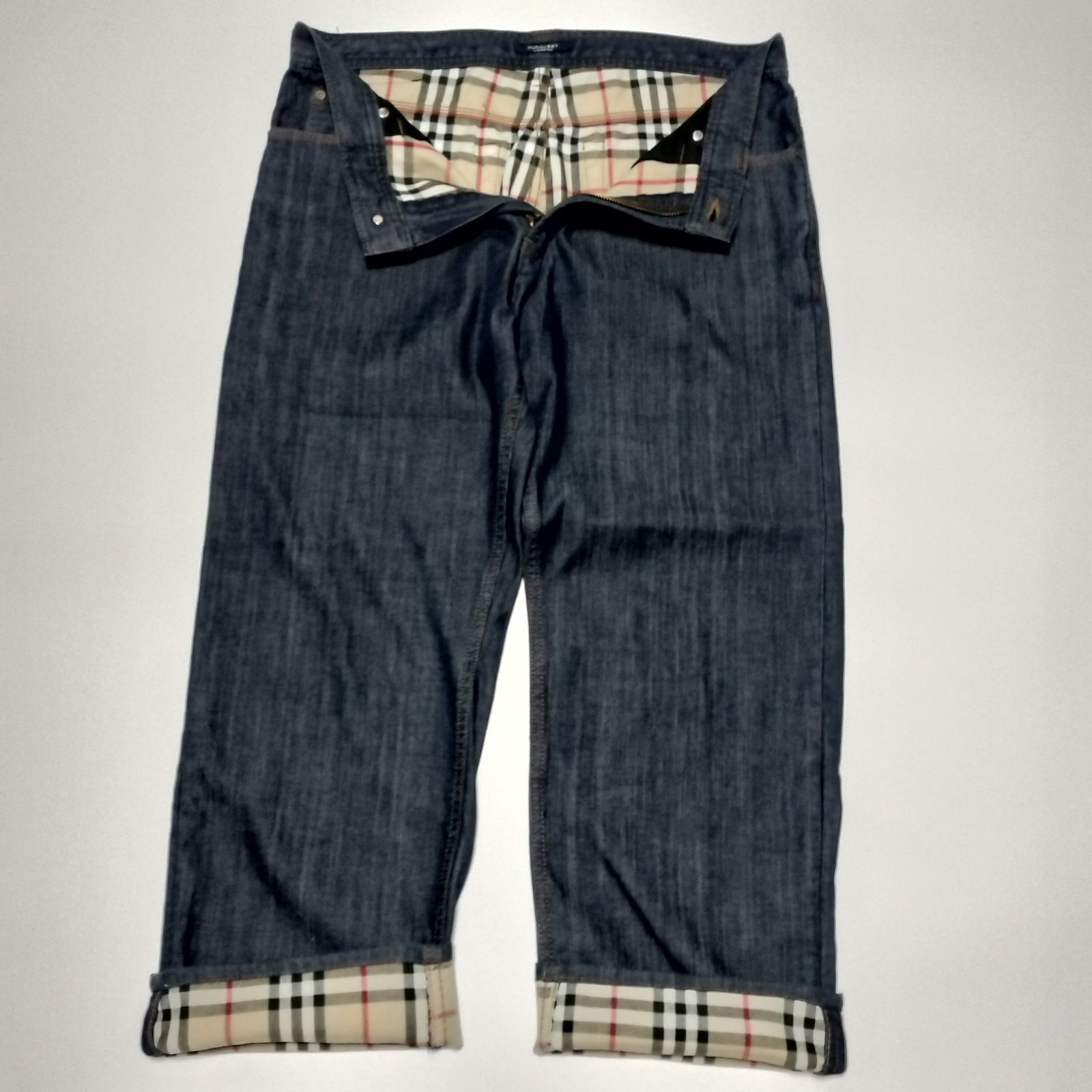 美品】BURBERRY LONDON ノバチェック 濃紺 デニム ジーンズ W34