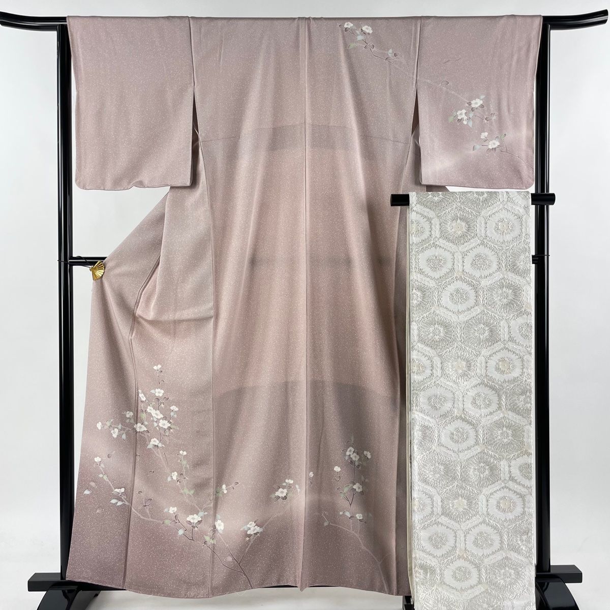 染め分け】正絹上質な訪問着橘柄袷松紅葉桜 【染め分け】正絹 上質な