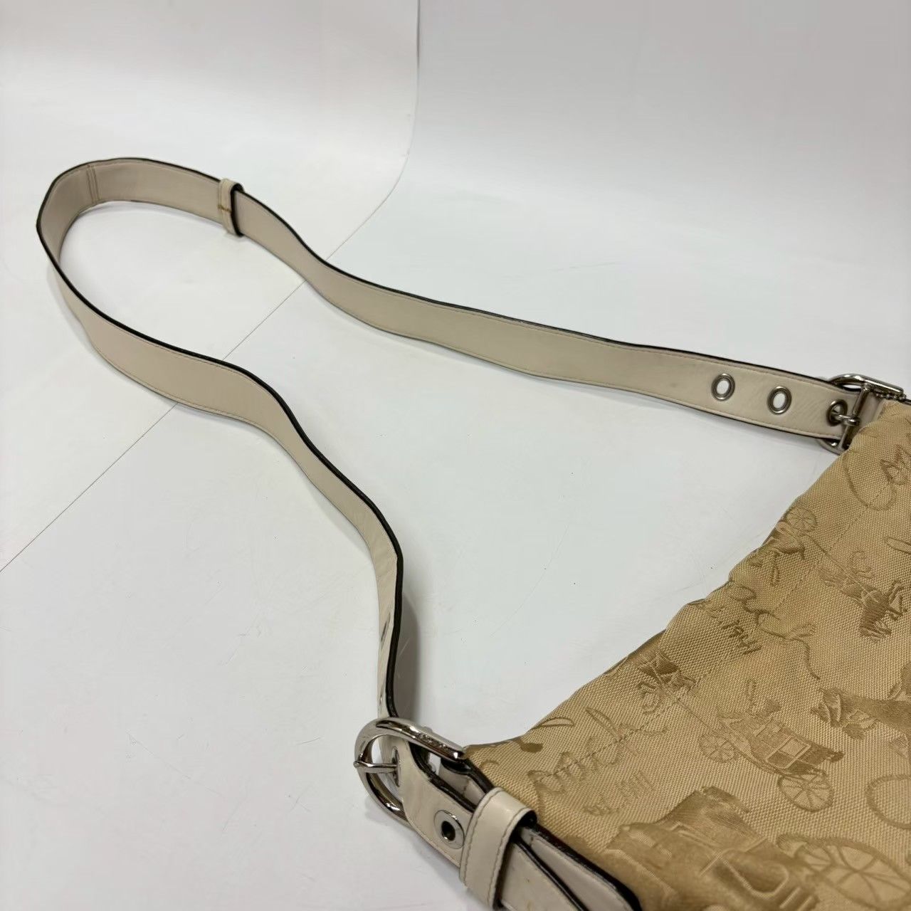 ☆M4 COACH コーチ F15070 ショルダーバッグ キャンバス ホースアンド 