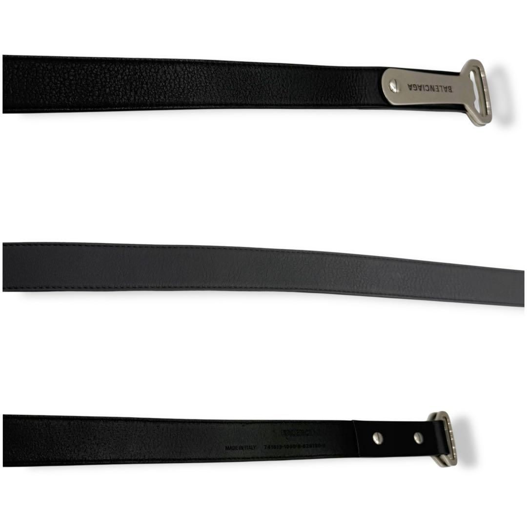 使用少/箱付 バレンシアガ ボトルオープナー Dリング ベルト ブラック  