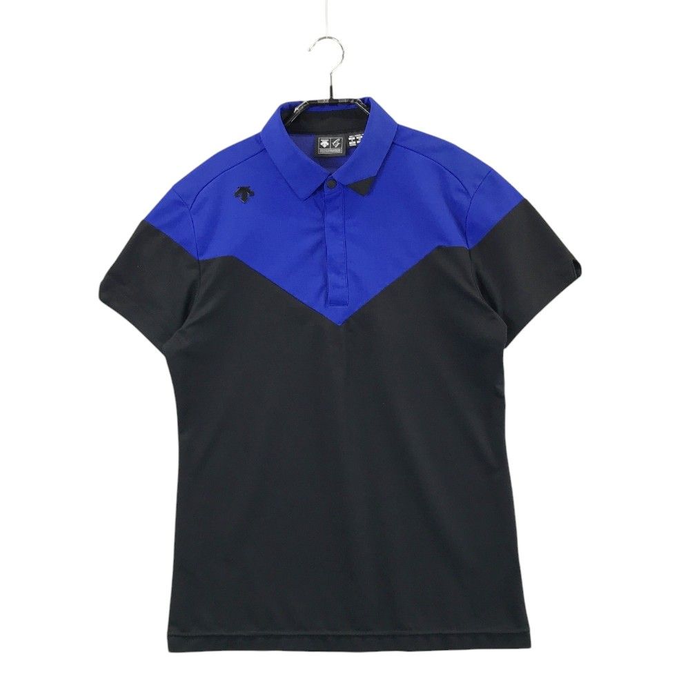 サイズ：S DESCENTE GOLF デサントゴルフ  バイカラー 半袖ポロシャツ  ブルー系 [240101401186] ゴルフウェア メンズ ストスト サイズ：S DESCENTE GOLF デサントゴルフ バイカラー 半袖