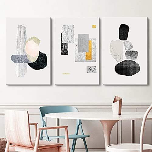 スピリチュアル抽象画 油絵 3枚組 目に見えない霊的な啓示で