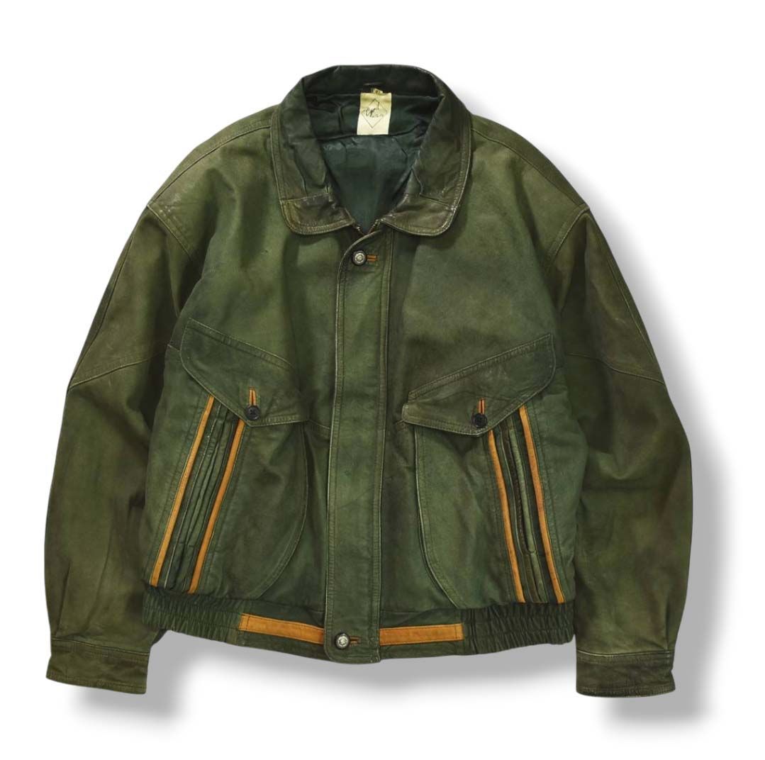 本革】 90s ヴィンテージ Cyril at The Ritz 牛革 レザー ジャケット