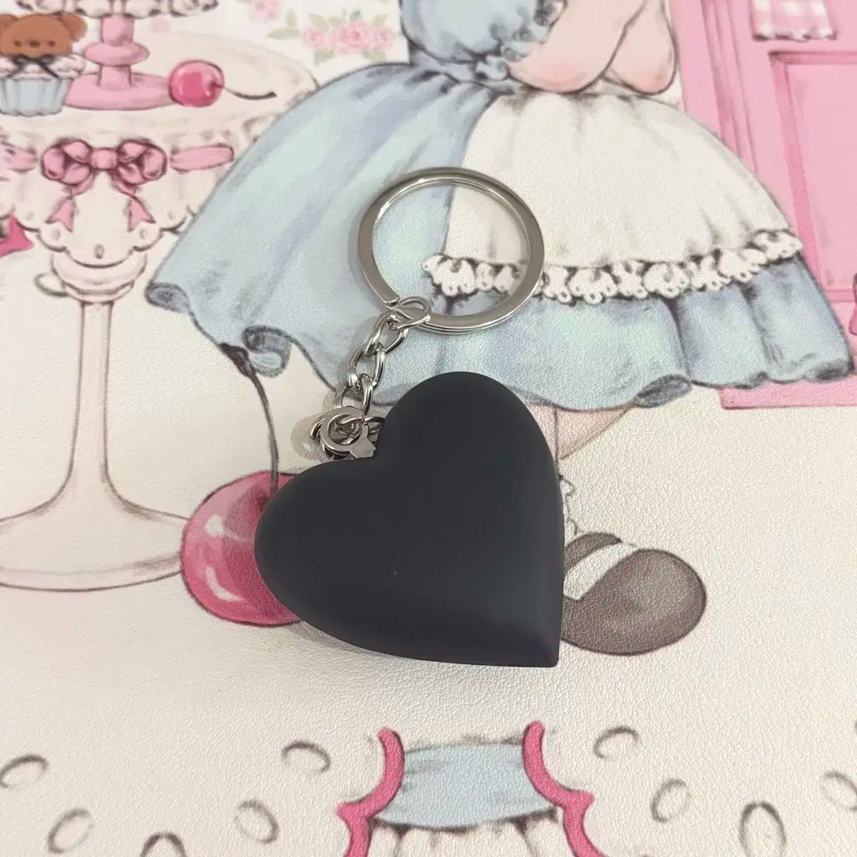 ブラックピンク ヴェルディ ハート キーチェーン ブラック Verdy