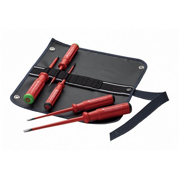  PB SWISS TOOLS ピービースイスツールズ 5本組 スイスクラシック スリムハンドルタイプ 絶縁ドライバーセット マイナス ポジマイナス ロールケース付 5543.SUSLGY その他 特殊工具