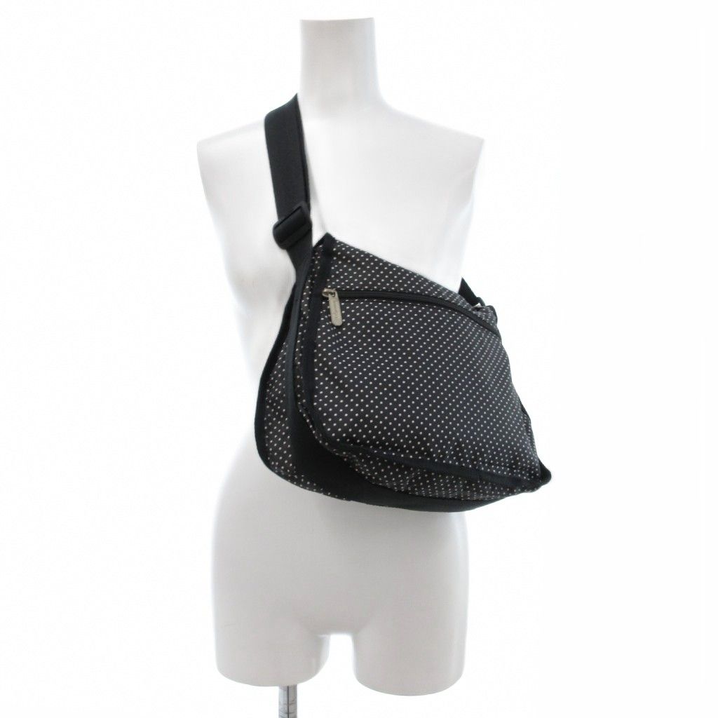 【美品】レスポートサック ドット柄 黒　2way ショルダーバッグ レスポートサック LesportSAC ショルダーバッグ ドット柄 水玉