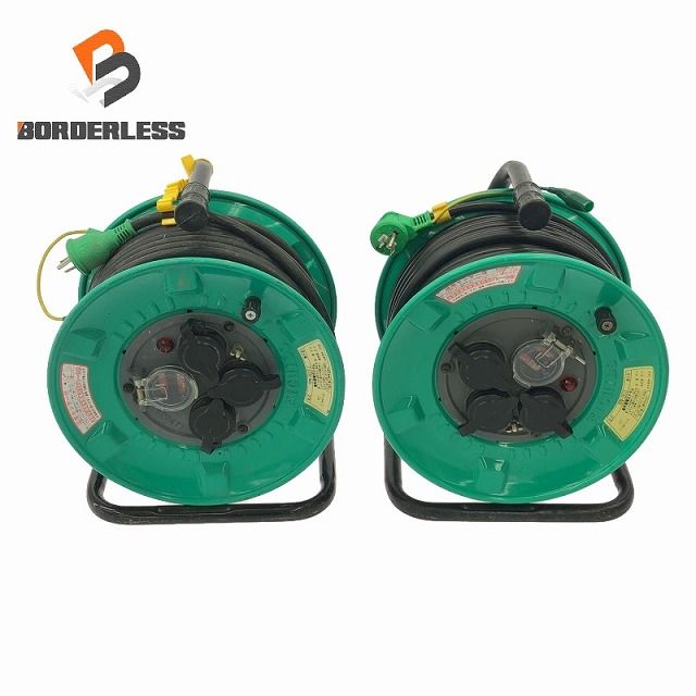 2個セット NICHIDO 日動工業 100V 屋外型電工ドラムRPW-EK33 RPW-EK33-2 漏電ブレーカー付 コードリール 103701
