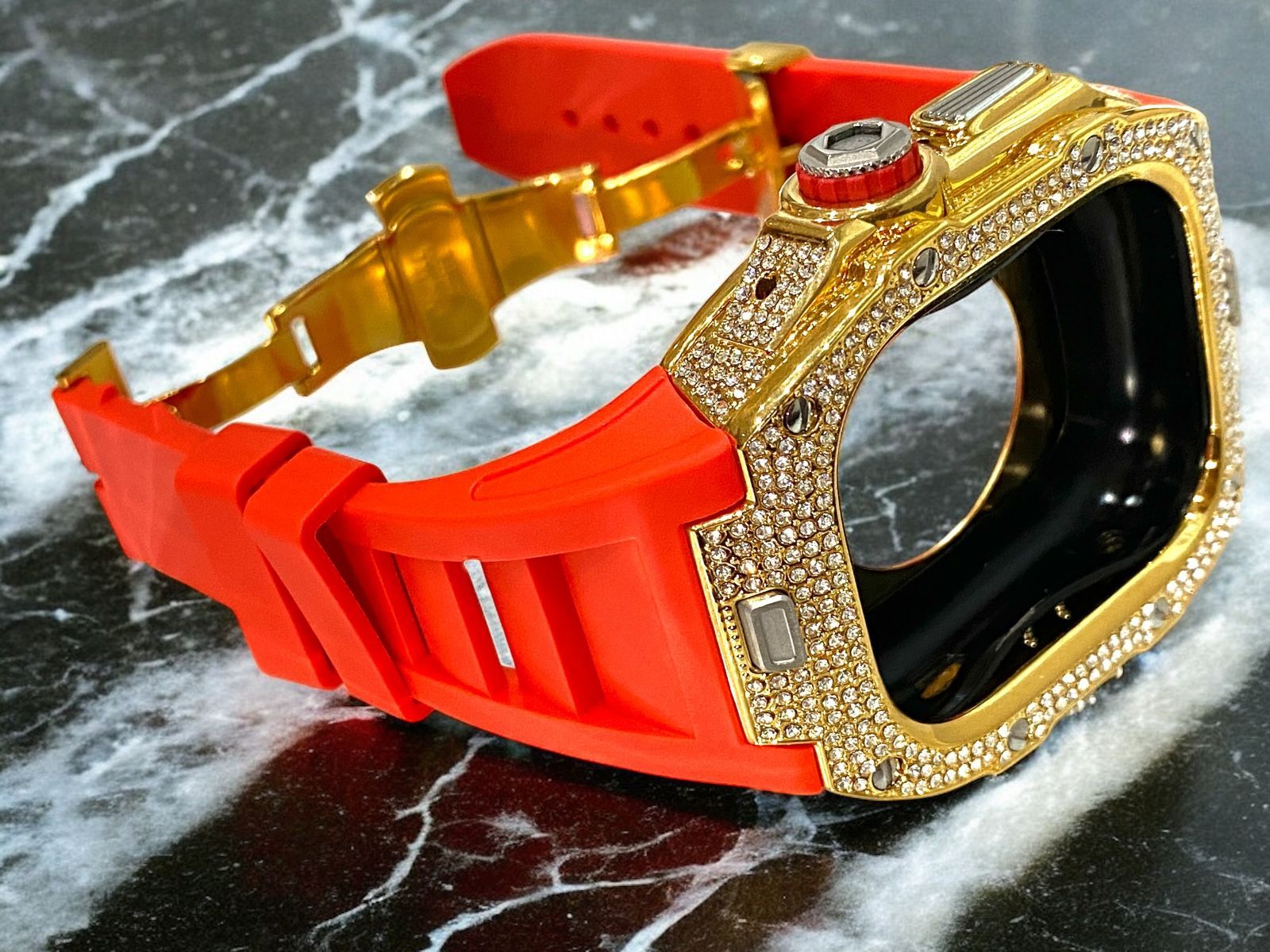 Joe Rodeo Watchブラック26 mmゴムバンドゴールド色バックル