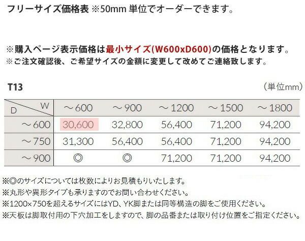 テーブル天板のみ T13