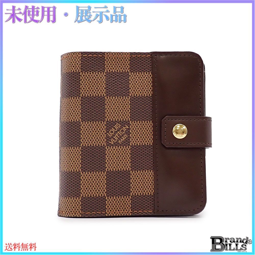 ルイ ヴィトン コンパクトジップ 折り財布 N61668 ダミエ ブラウン  