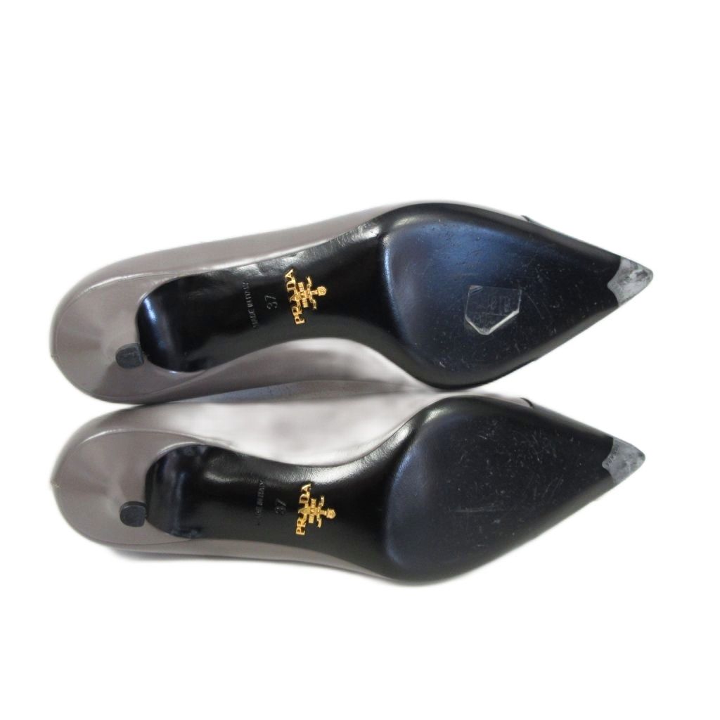 プラダ PRADA 極美品 バイカラー パンプス レザー ポインテッド