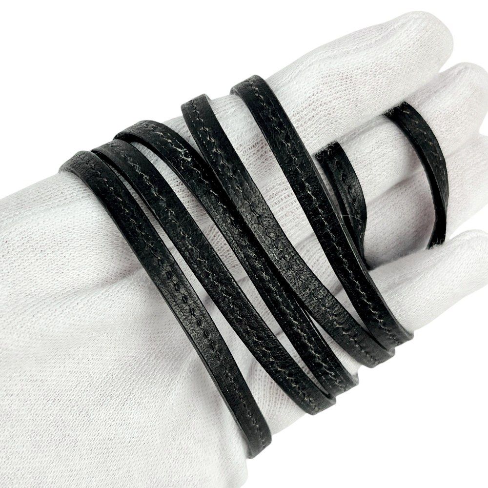 エルメス　クロシェット　ネックレス　キーリング　ケース　ブラック　キーホルダー HERMES エルメス クロシェット キーケース ネックレス レザー