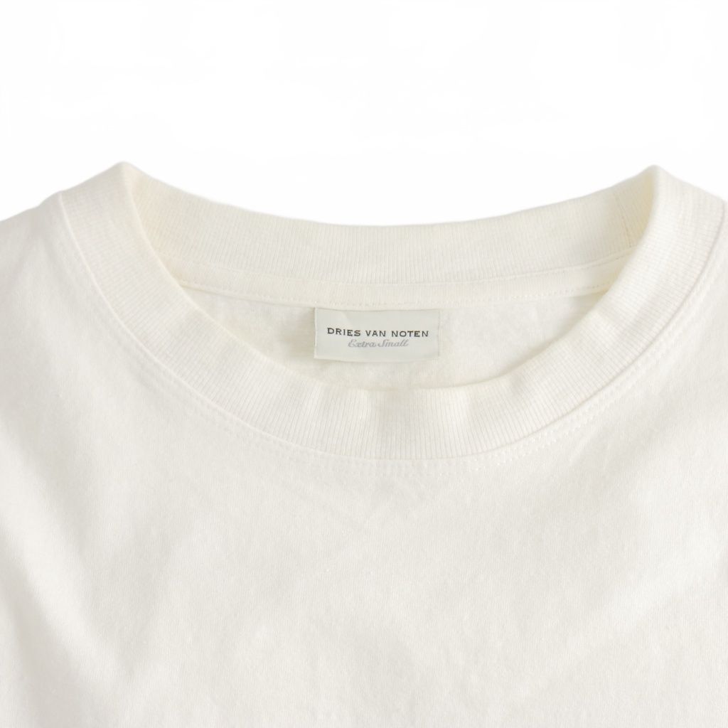 ドリスヴァンノッテン クルーネック　tシャツ メンズ　長袖　ロンt ホワイト DRIES VAN NOTEN（Tシャツ/カットソー(七分/長袖)）のフリマ