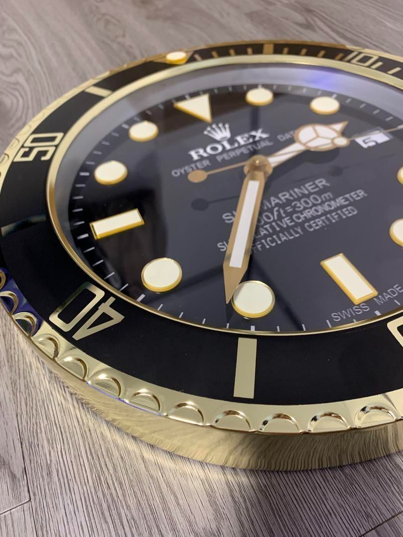 サブマリーナ　ブラック掛け時計　非売品 ロレックス ROLEX 掛け時計 サブマリーナブラック-MM輸入1