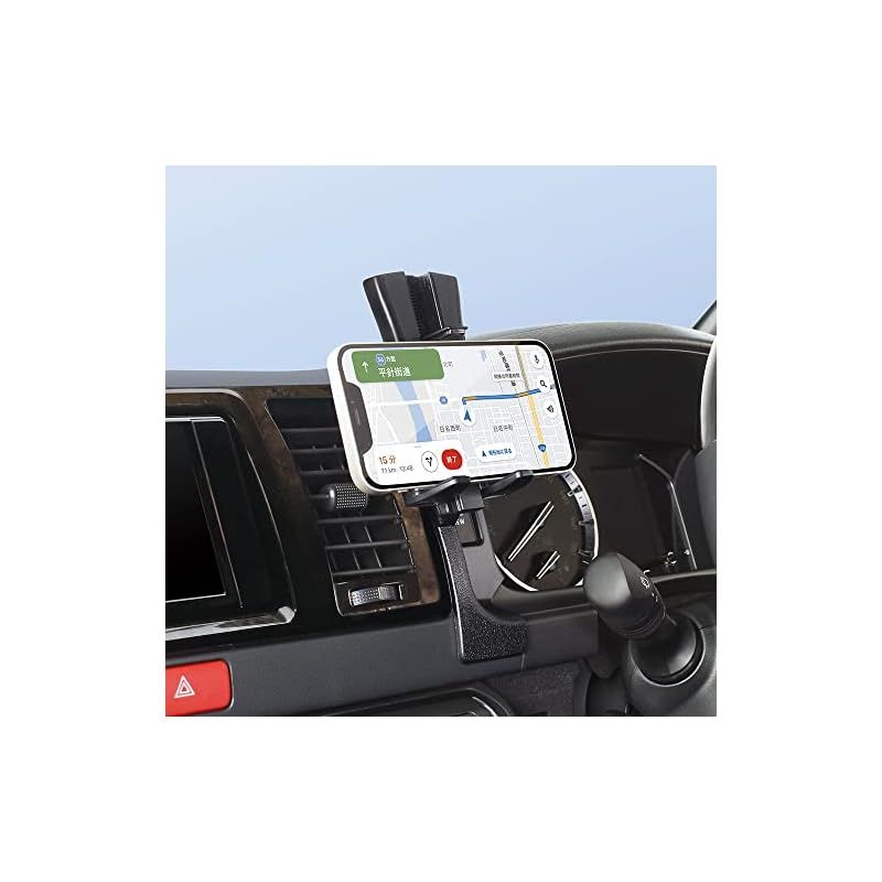 槌屋ヤック(Tsuchiya Yac) 車種専用品 トヨタ 80系 ノア ヴォクシー エスクァイア 専用 スマホホルダー ブラック/シルバー SY-NV11